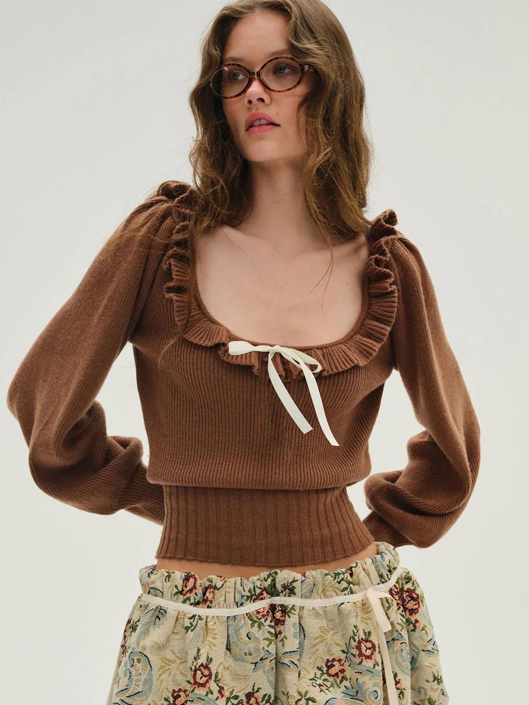 LULU & SKY Ribbed Square Neck Pullover With Fuzzy Detail-picture-15