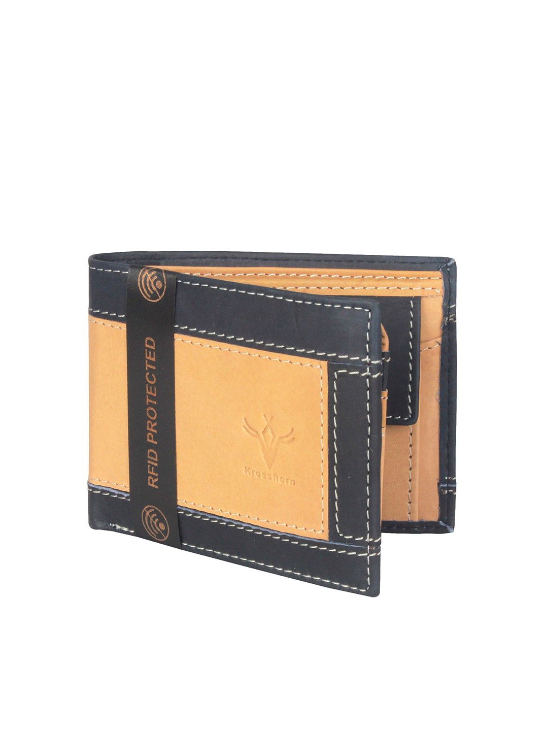 Krosshorn Colourblocked Printed Two Fold Wallet-image-5