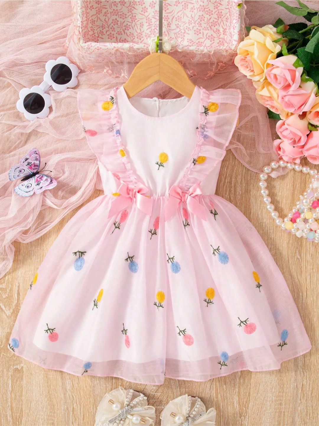 BAESD Girls Floral Printed Gathered or Pleated Fit & Flare Dress-picture-28