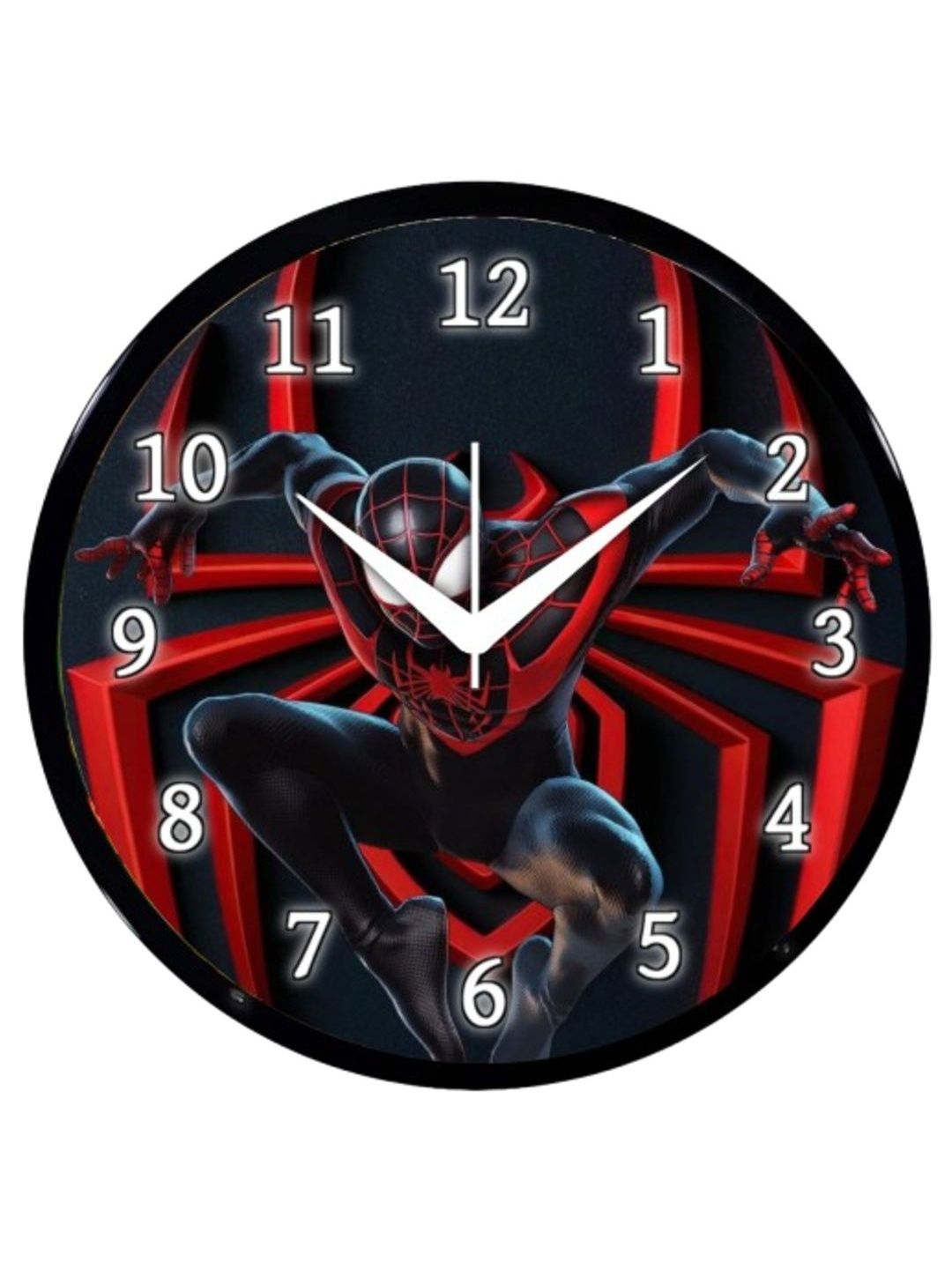 Babawill Black & Red Abstract Printed Round Shaped Analogue Classic Wall Clock-picture-21