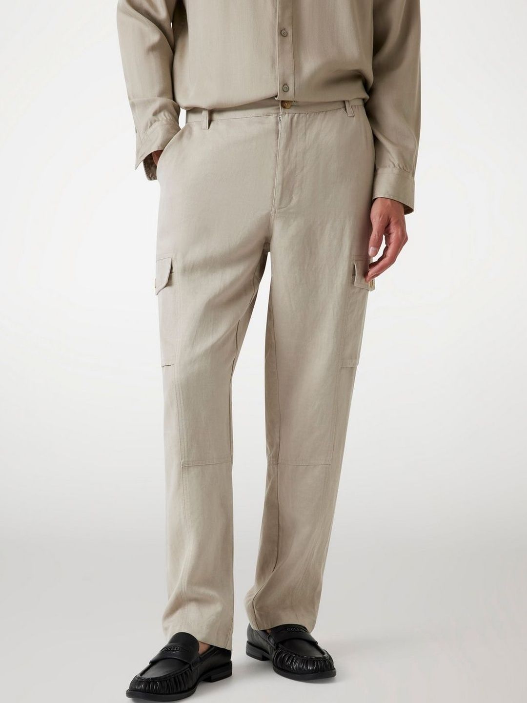 GUESS Men Regular Fit Cargo Trousers-image-45