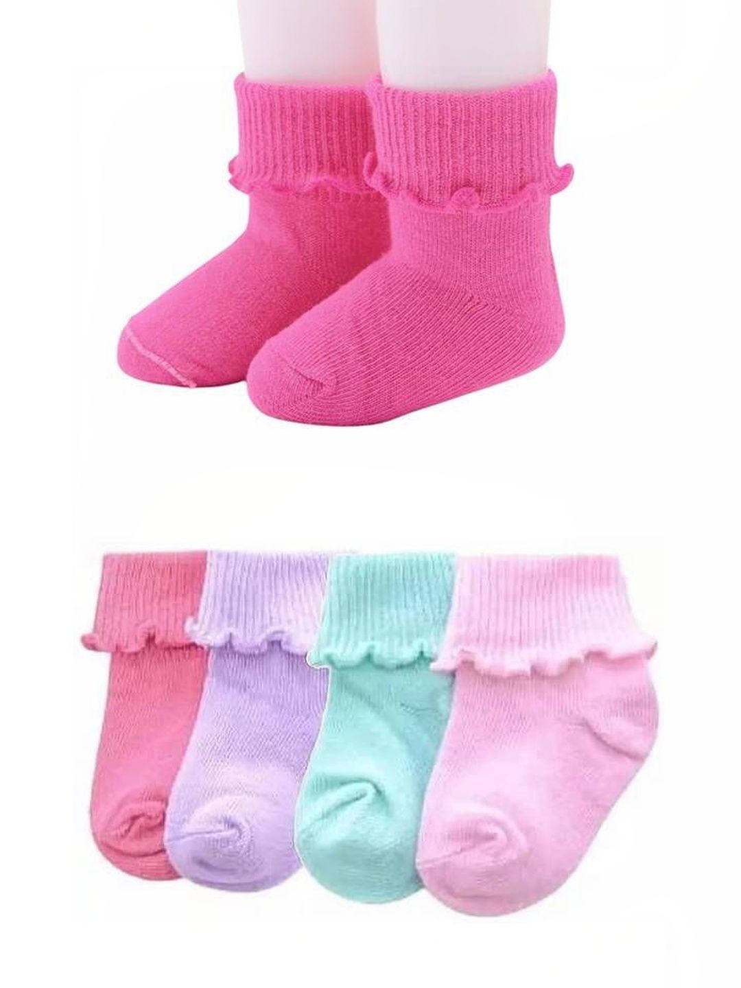 MOMISY Kids Pack Of 4 Ankle-Length Socks-image-13