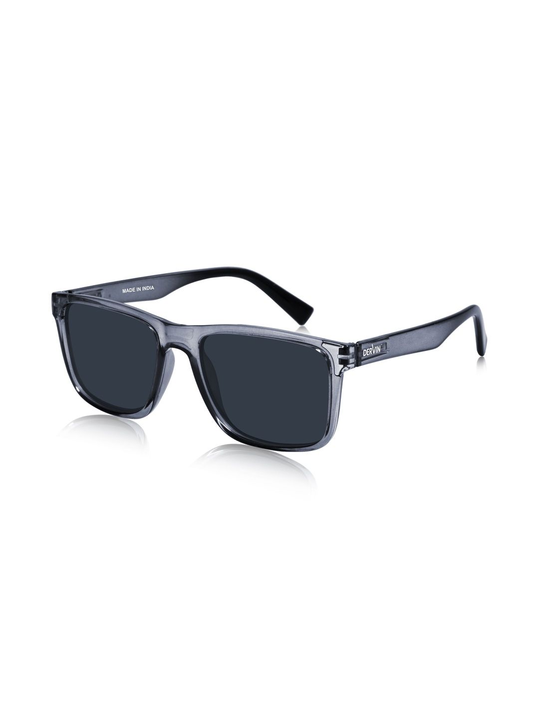 Dervin Unisex Black Lens & Gunmetal-Toned Square Sunglasses with-image-31