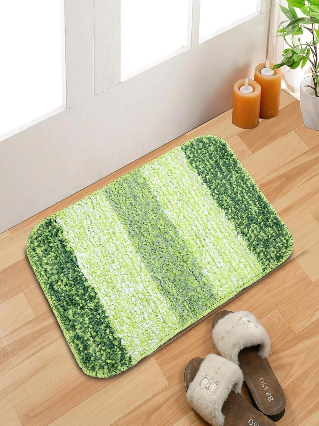 Status Green Striped Anti-Skid Doormat- 30 X 45 CM-image-36