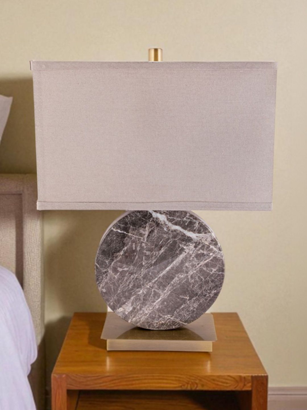 AARVI DECOR STUDIO Black Ceramic Abstract Shaped Table Lamp with Adjustable Cord-picture-10