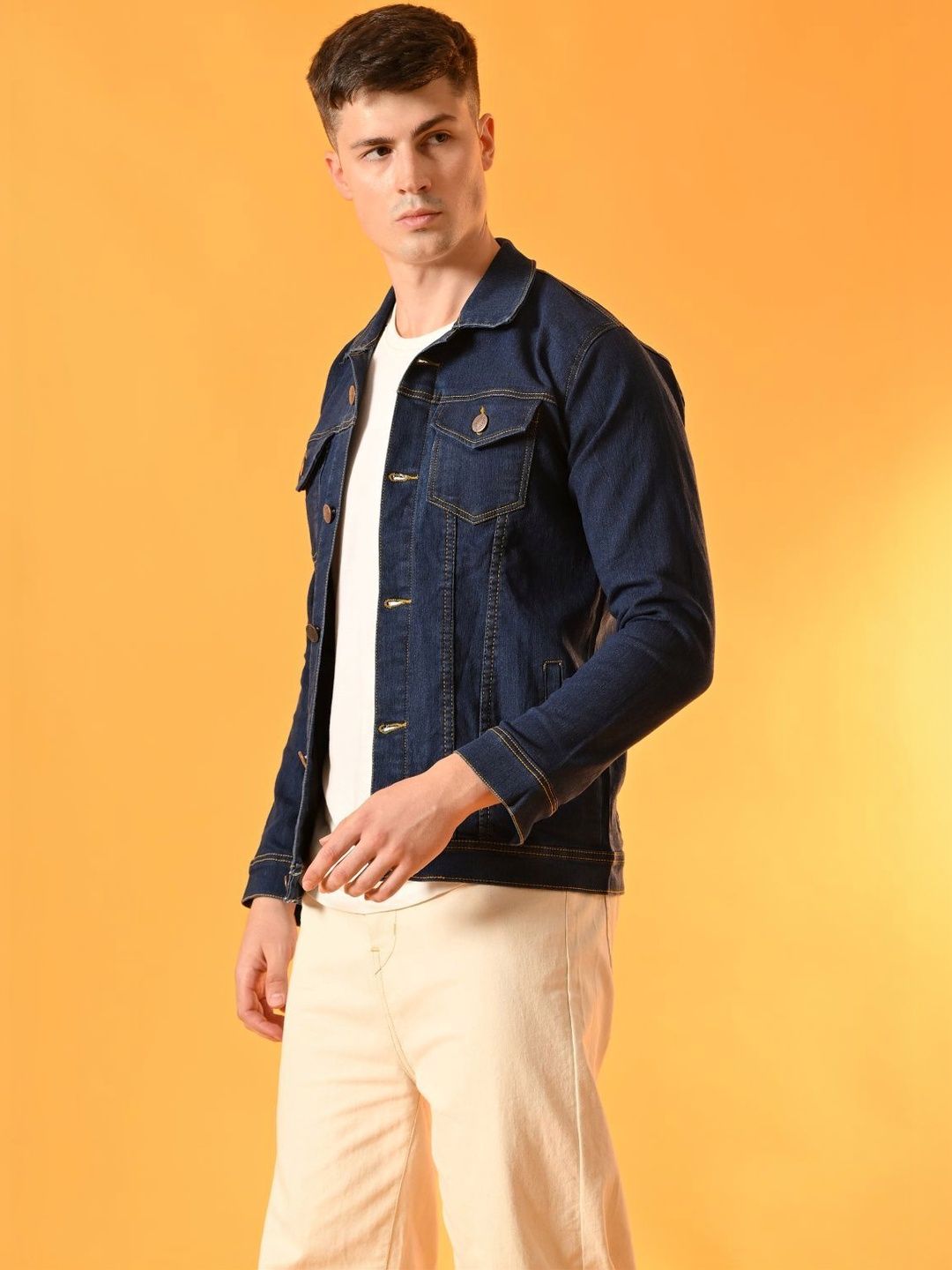 SZN Men Outdoor Denim Jacket with Patchwork-picture-38