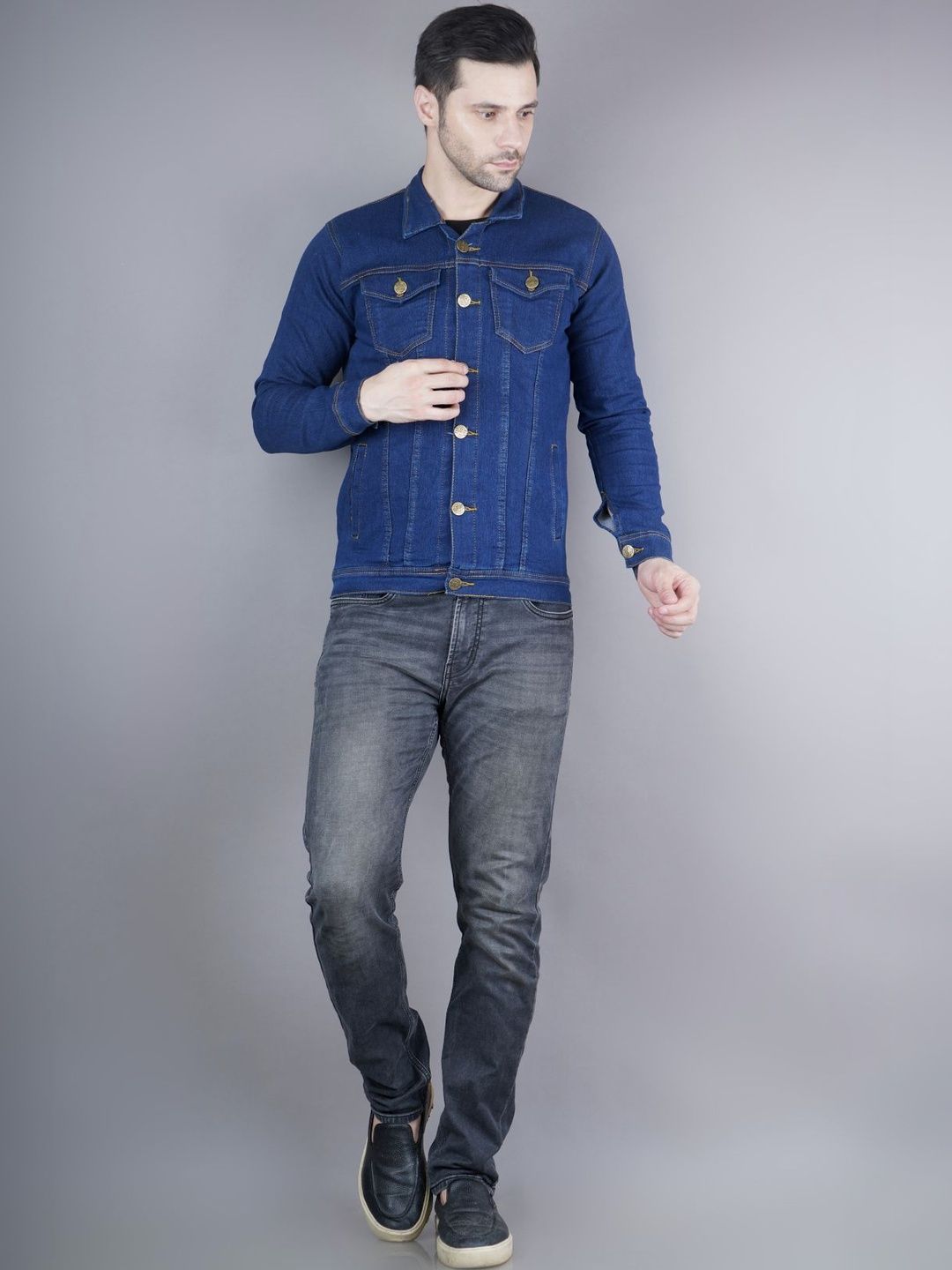 SZN Men Colourblocked Outdoor Denim Jacket with Patchwork-picture-20