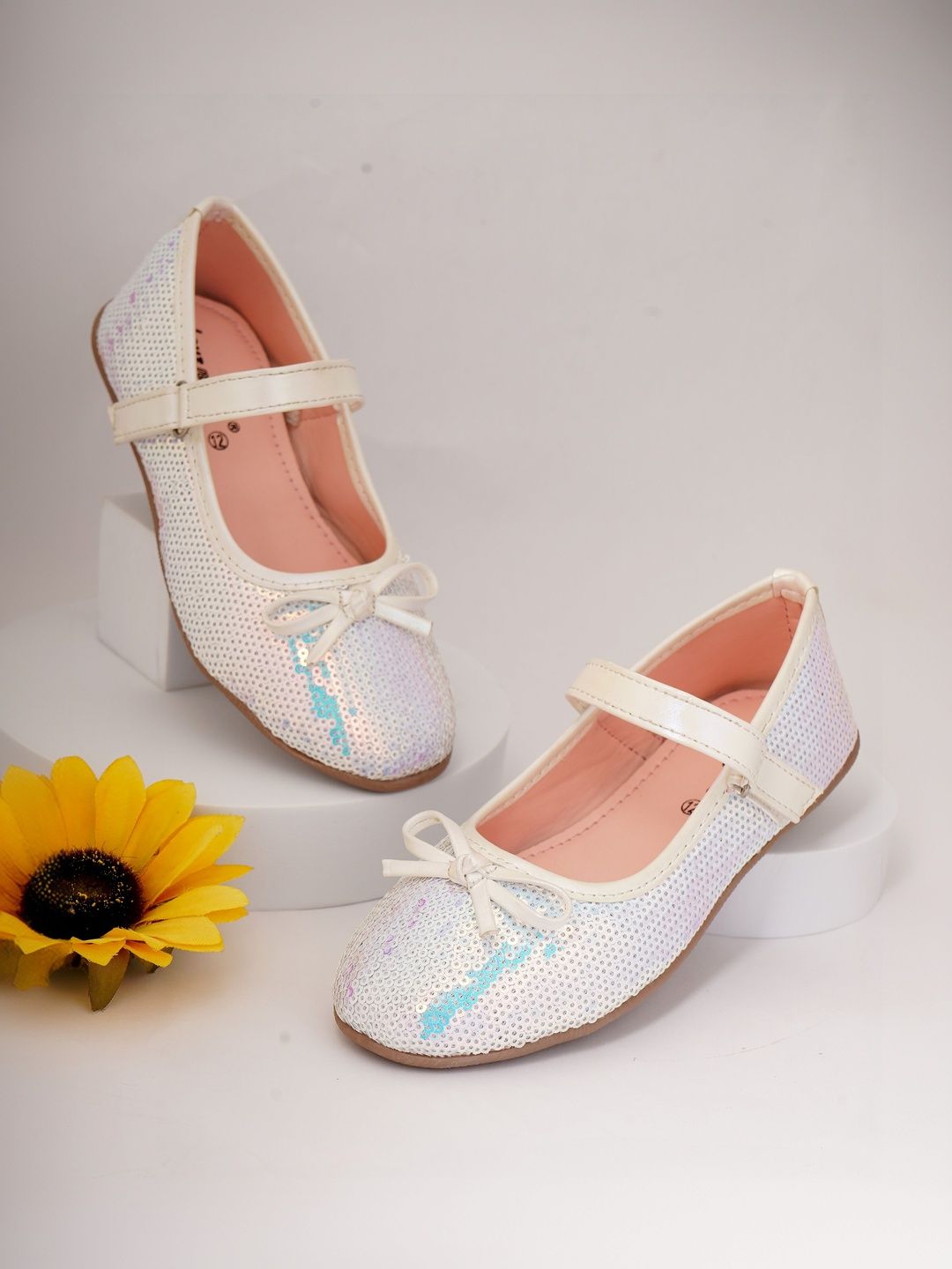 BOYZ N GALZ Girls Embellished Mary Janes Flats with Bow