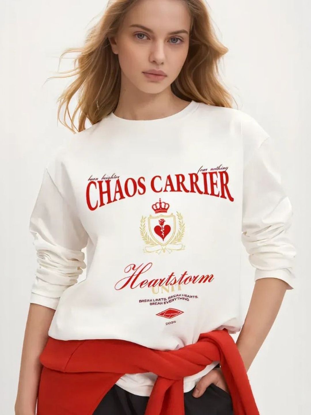 LULU & SKY Women Printed Long Sleeves Pure Cotton Oversized T-shirt-picture-22