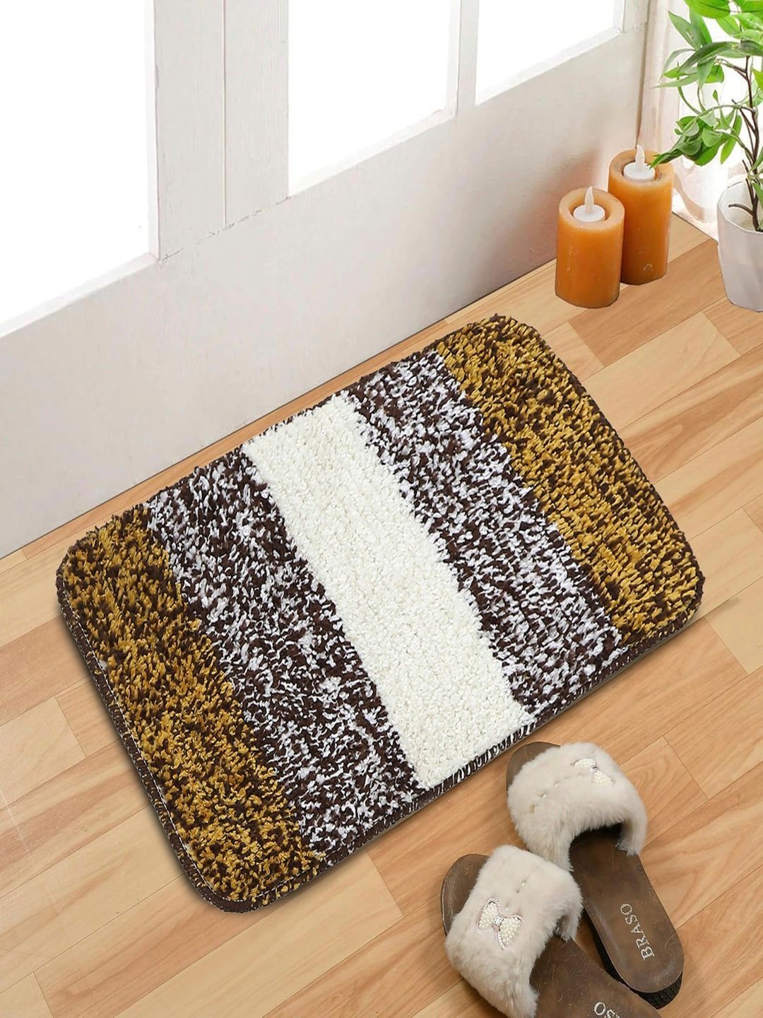 Status Brown & White Striped Anti-Skid Doormat- 30 X 45 CM-picture-25