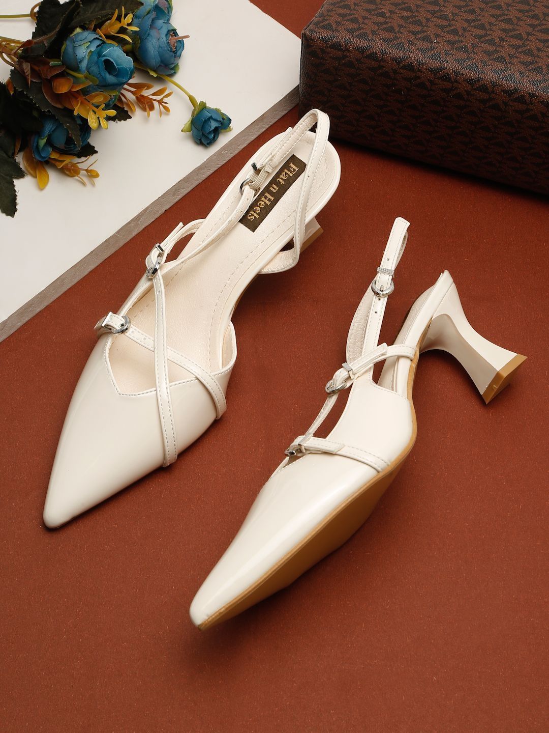 Flat n Heels Block Pumps with Buckles-picture-36