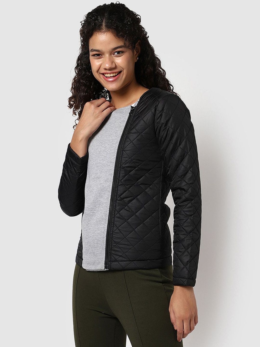 Campus Sutra Women Colourblocked Lightweight Biker Jacket-image-43