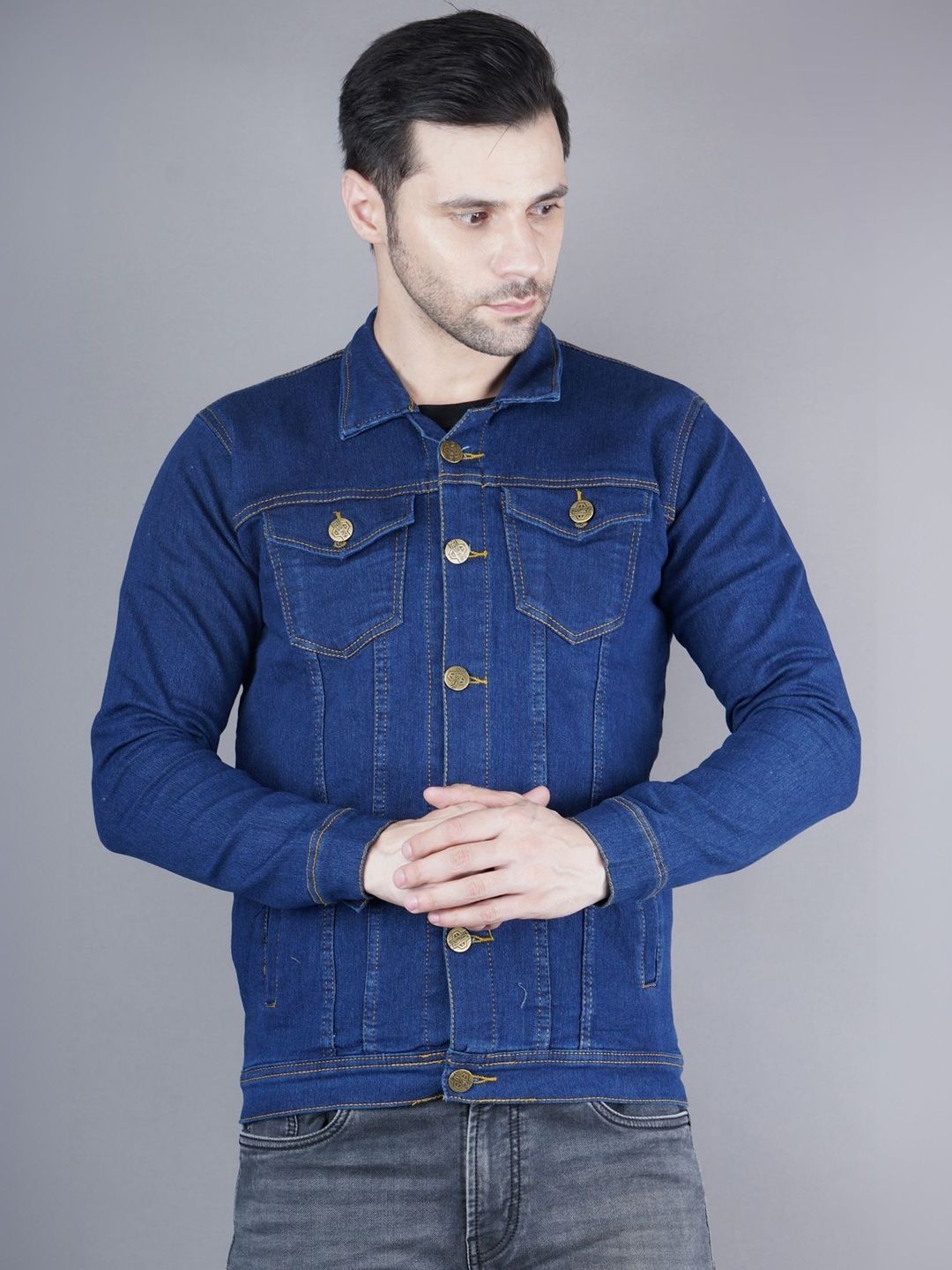 SZN Men Outdoor Denim Jacket with Patchwork-picture-44