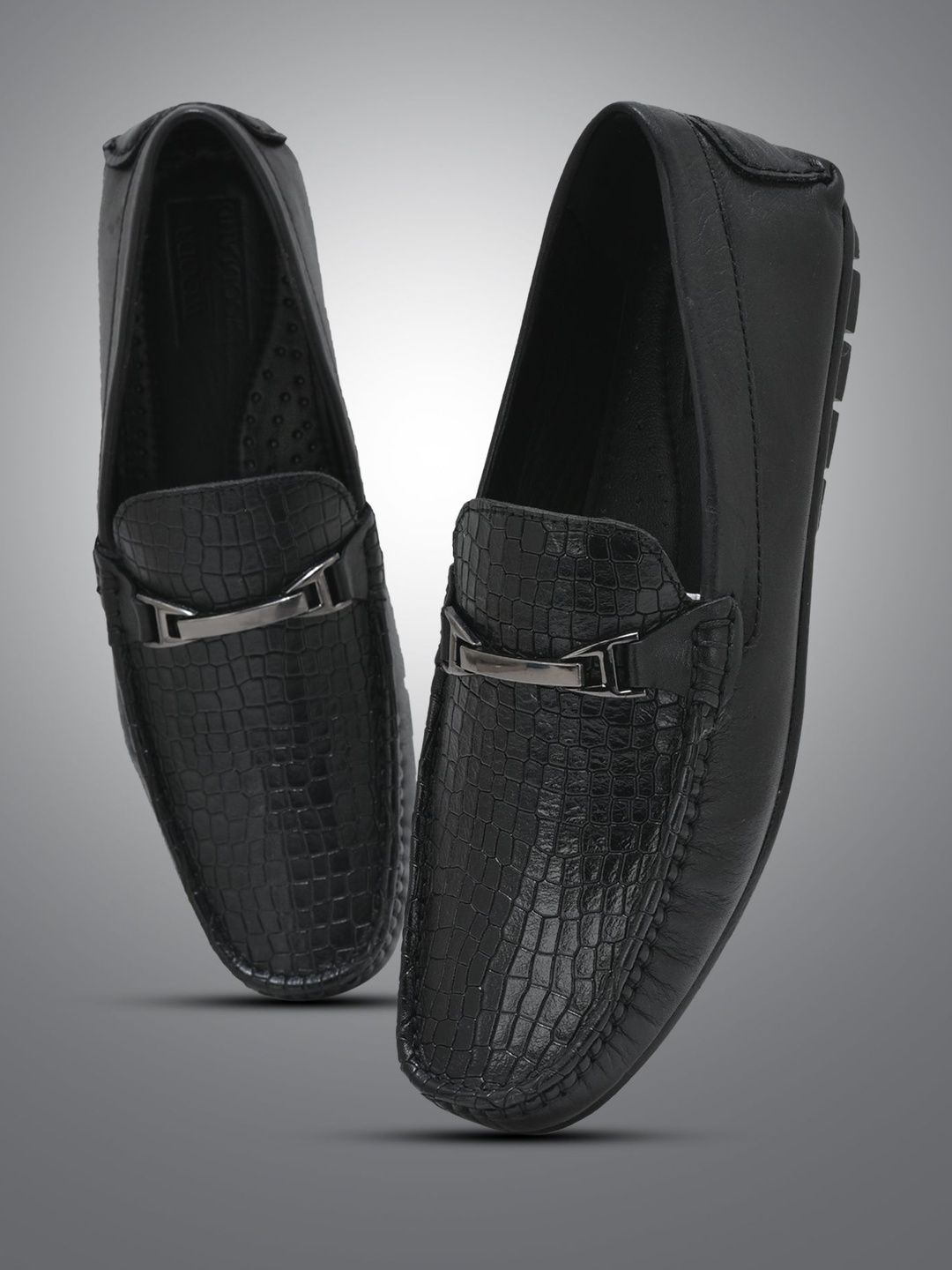 Woodland Men Textured Leather Formal Loafers-picture-35