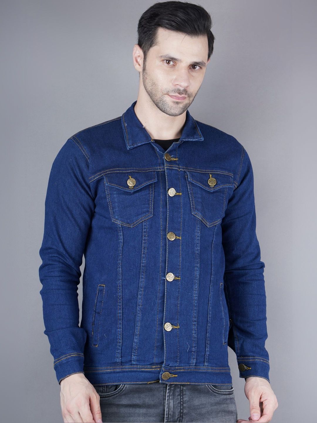 SZN Men Outdoor Denim Jacket with Patchwork-picture-49