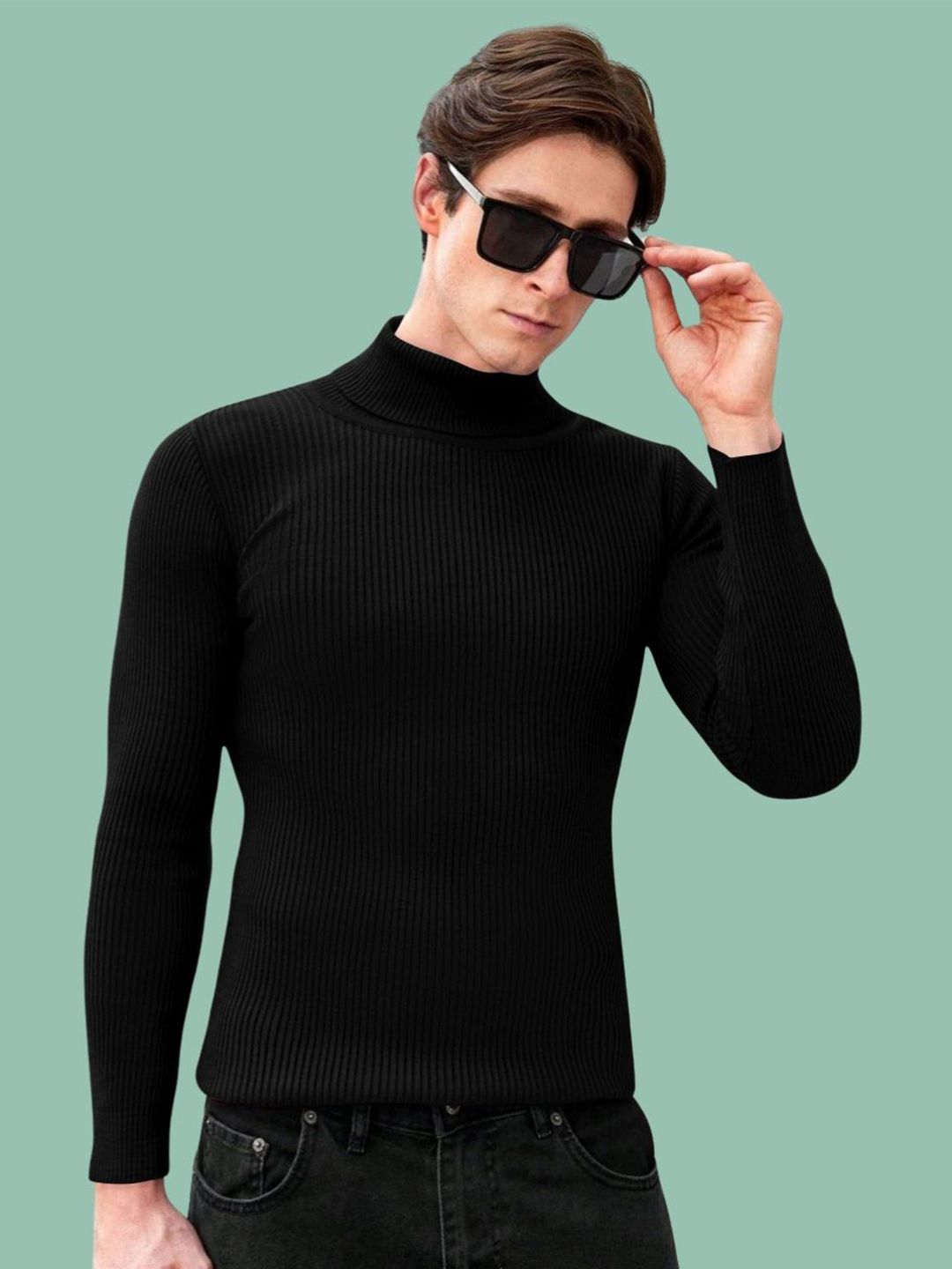 NATRIS Men Ribbed Woollen Pullover-picture-24