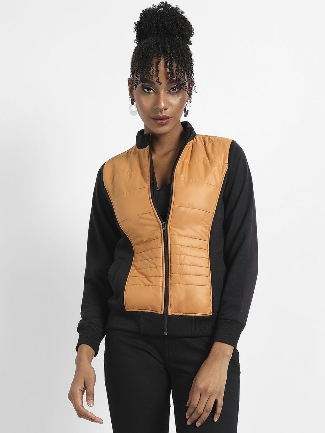pinacolada Campus Sutra Women Colourblocked Lightweight Biker Jacket-picture-23
