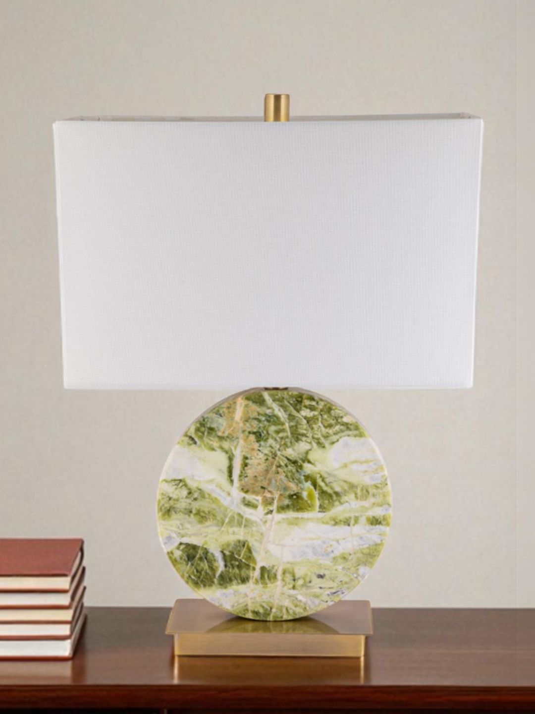 AARVI DECOR STUDIO Green Metal Quirky Cylindrical Shaped Table Lamp with Adjustable Cord-image-5