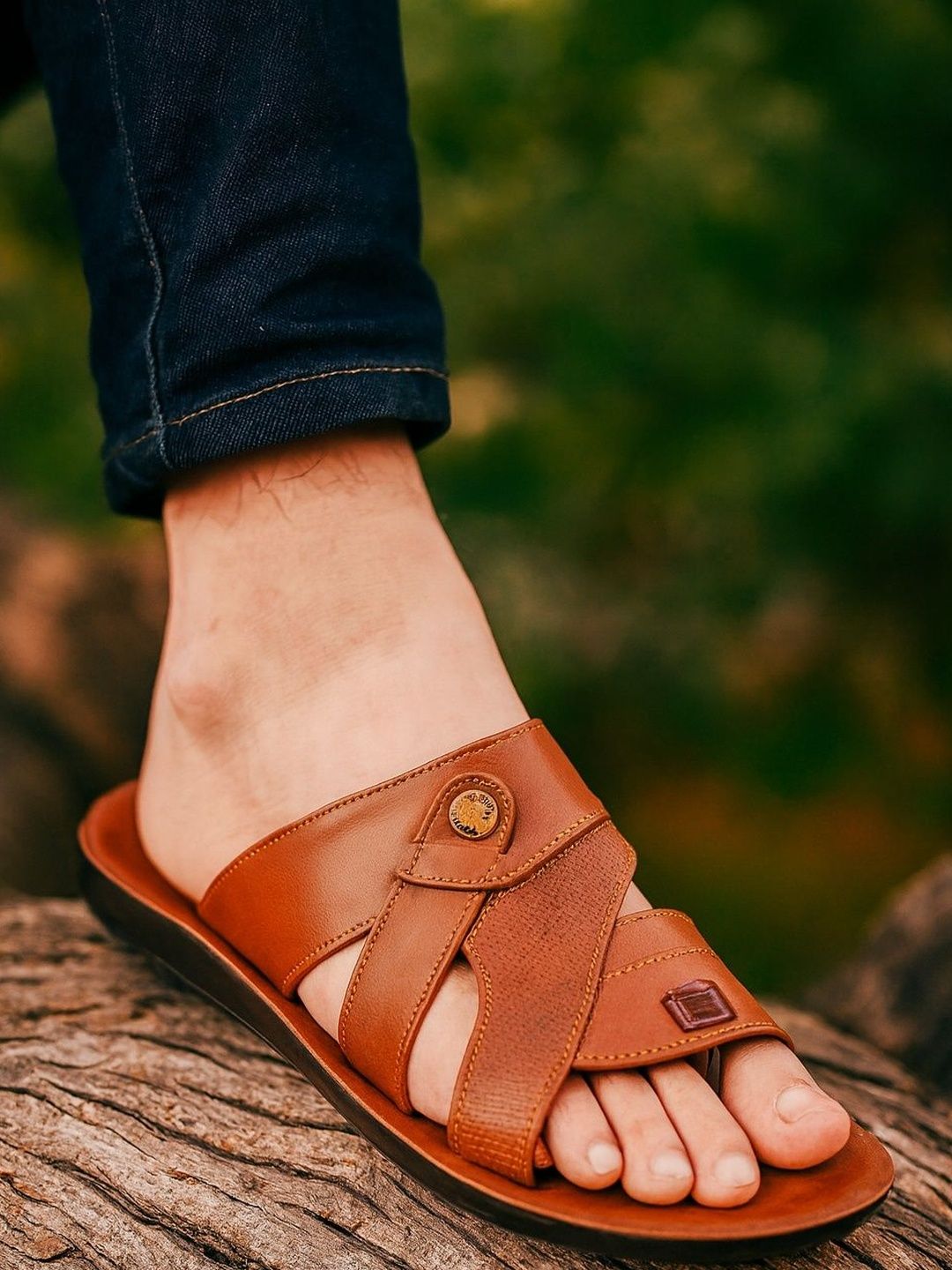 Poddar Men Textured Open Toe Flats-picture-14