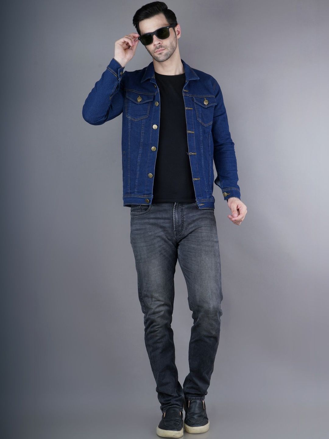 SZN Men Colourblocked Outdoor Denim Jacket with Patchwork-picture-42