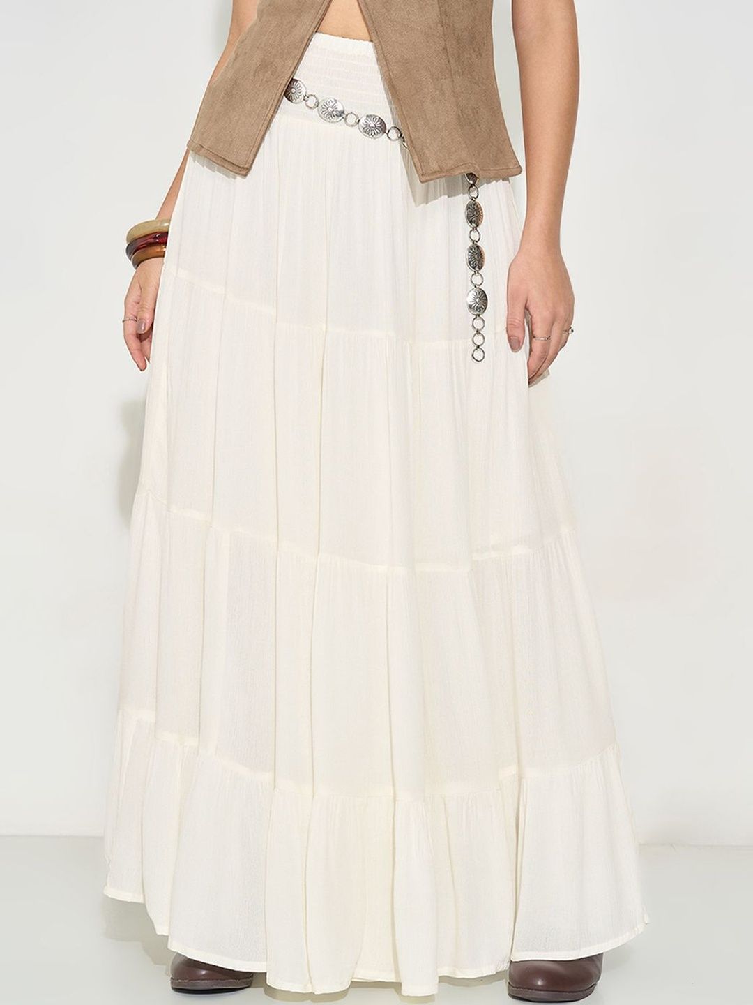 Honey by Pantaloons Women Flared Tiered Maxi Skirt-picture-41