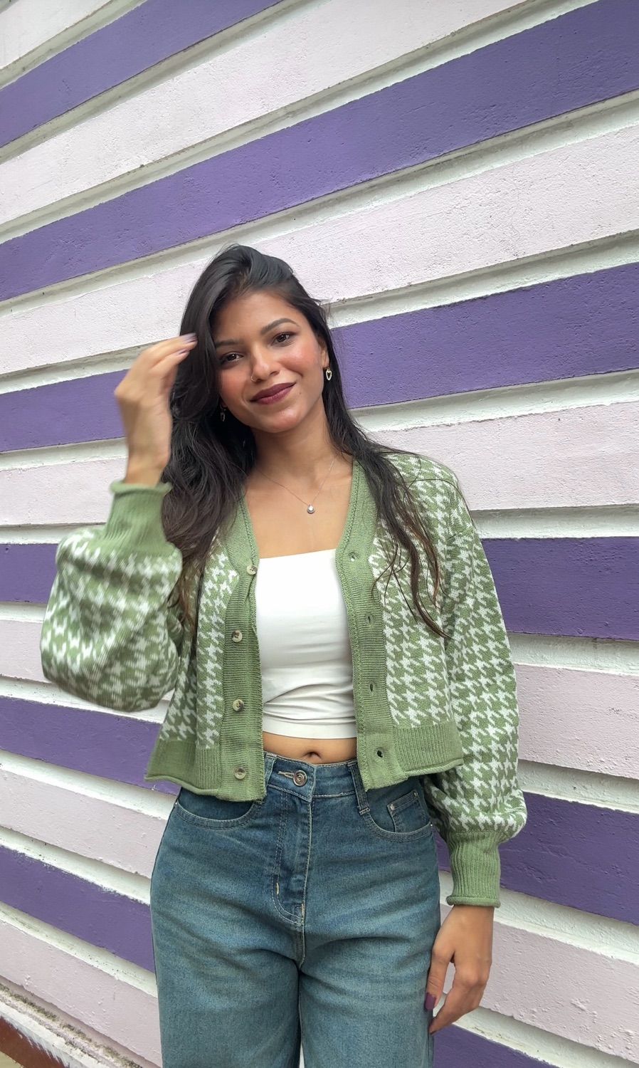 Buy The Roadster Lifestyle Co. Houndstooth Acrylic Cardigan