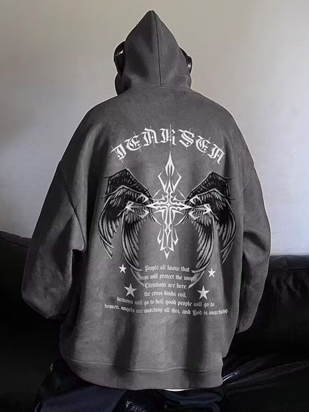 StyleCast x Revolte Typography Printed Hooded Drop-Shoulder Sleeves Oversized Sweatshirt-image-26
