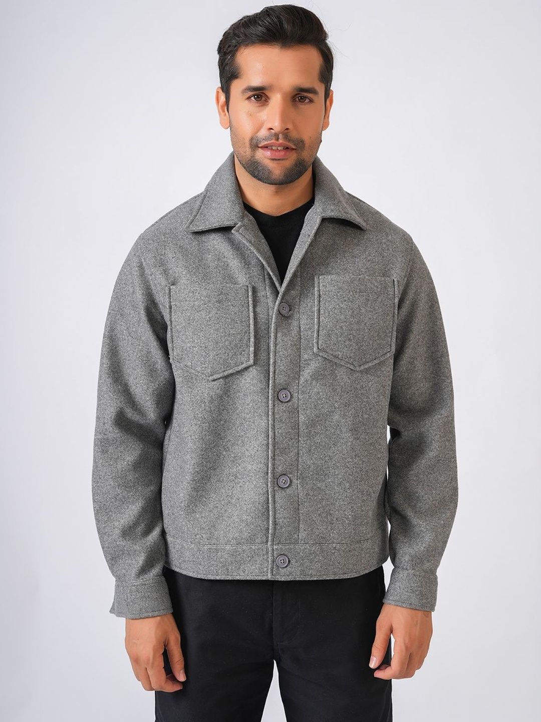PERCH Men Woollen Lightweight Crop Tailored Jacket-picture-37