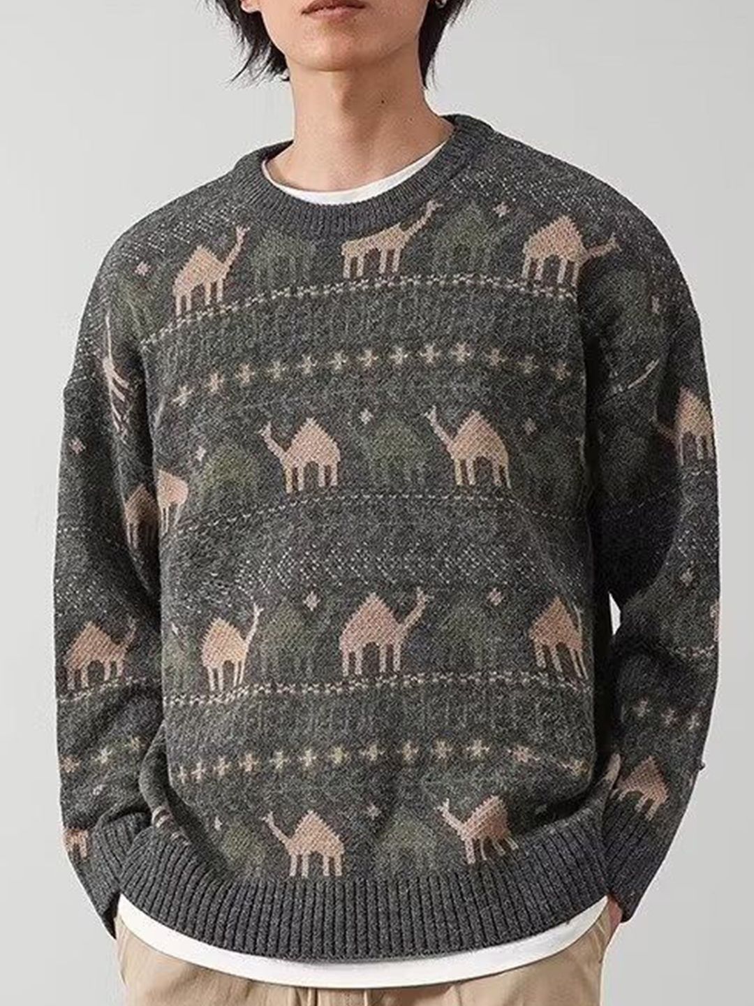 StyleCast x Revolte Animal Printed Round Neck Long Sleeves Pullover-image-48