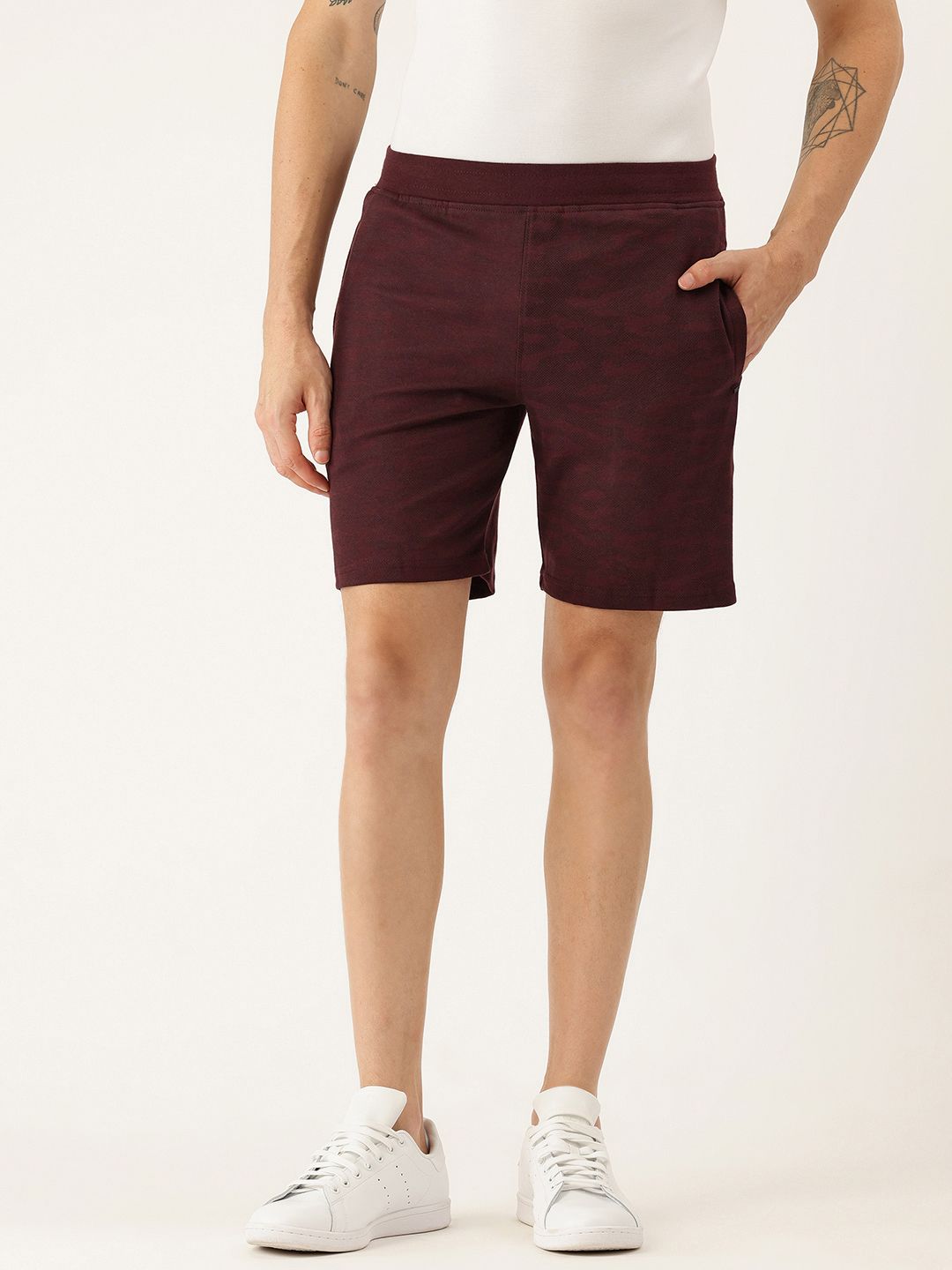 Okane Men Self Design Mid-Rise Regular Shorts-picture-39