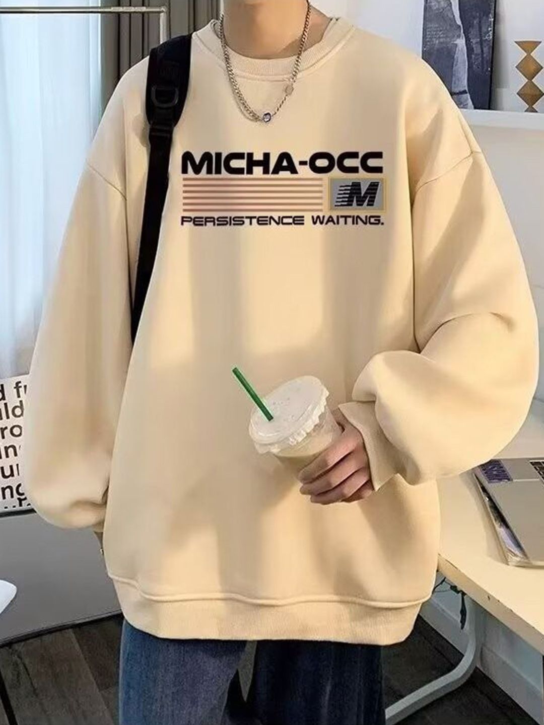 StyleCast x Revolte Printed Round Neck Drop-Shoulder Sleeves Oversized Sweatshirt-picture-20