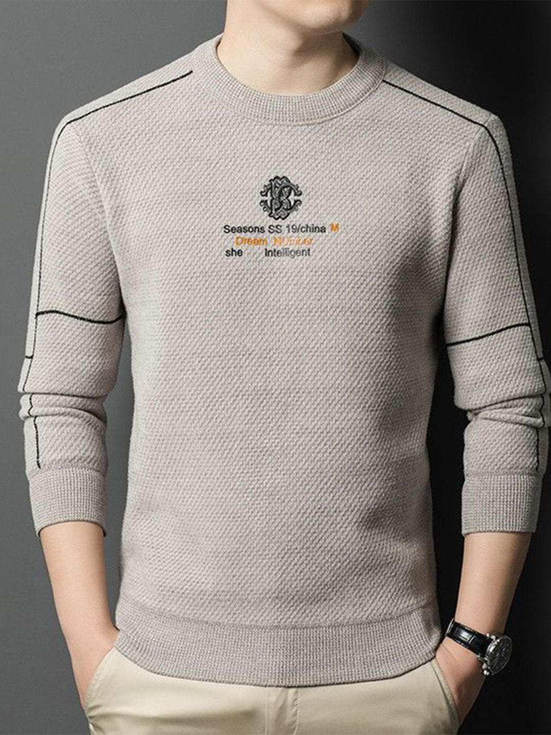 StyleCast x Revolte Self Design Long Sleeves Pullover Sweater-picture-28