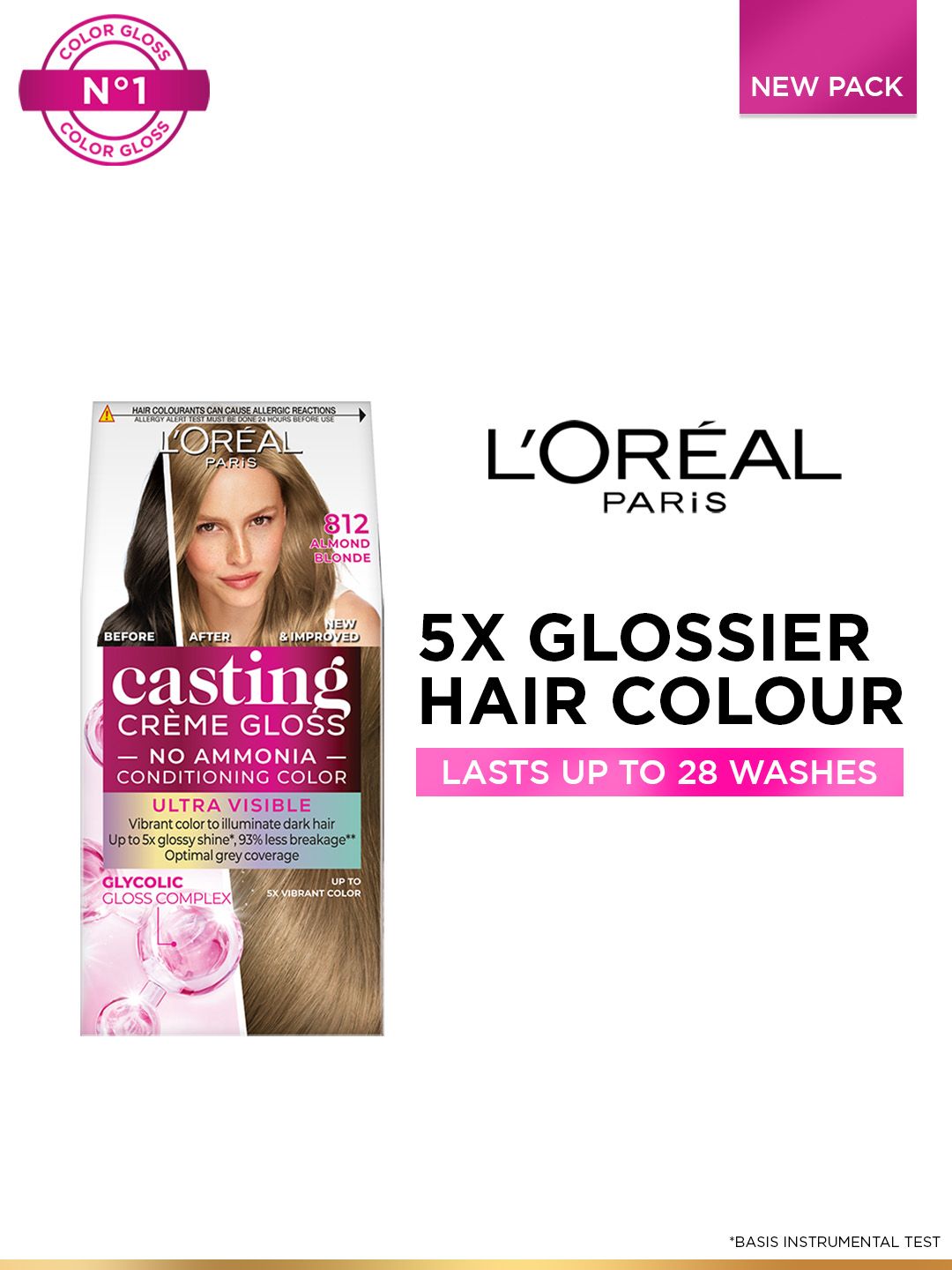 LOreal Paris Casting Creme Gloss With Glycolic Gloss Complex - Almond Blonde 812