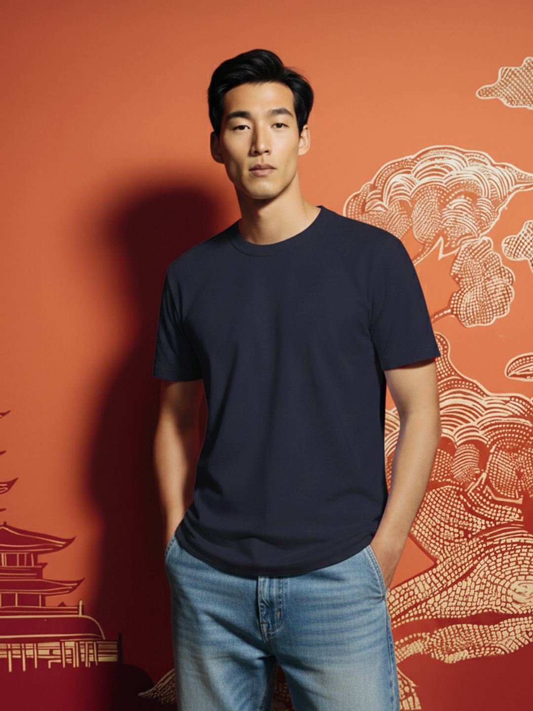 Peter England Casuals Men Solid Round Neck Cotton T-shirt-picture-16