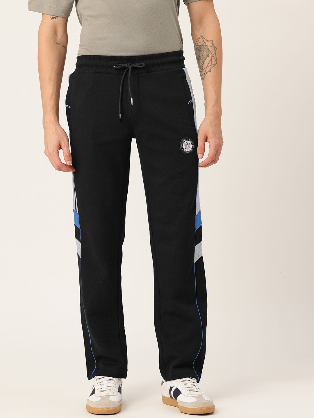 Monte Carlo Men Contrast Piping & Panel Track Pants-picture-17