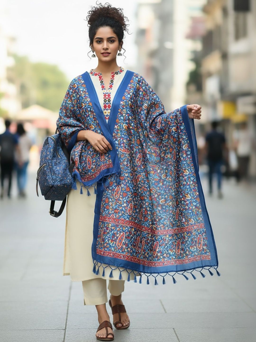 AADVIKA Women Ethnic Motifs Regular Thread Work Kurta with Trousers & With Dupatta-picture-37