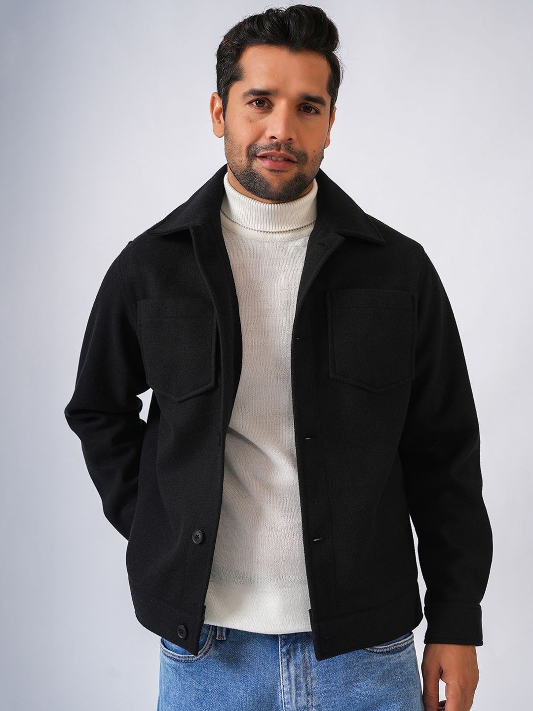 PERCH Men Woollen Lightweight Crop Tailored Jacket-picture-44
