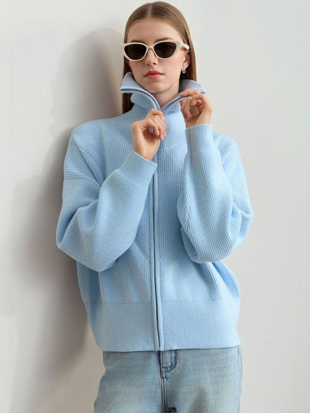 LULU & SKY Women Knitted and Woven Jacket-image-13