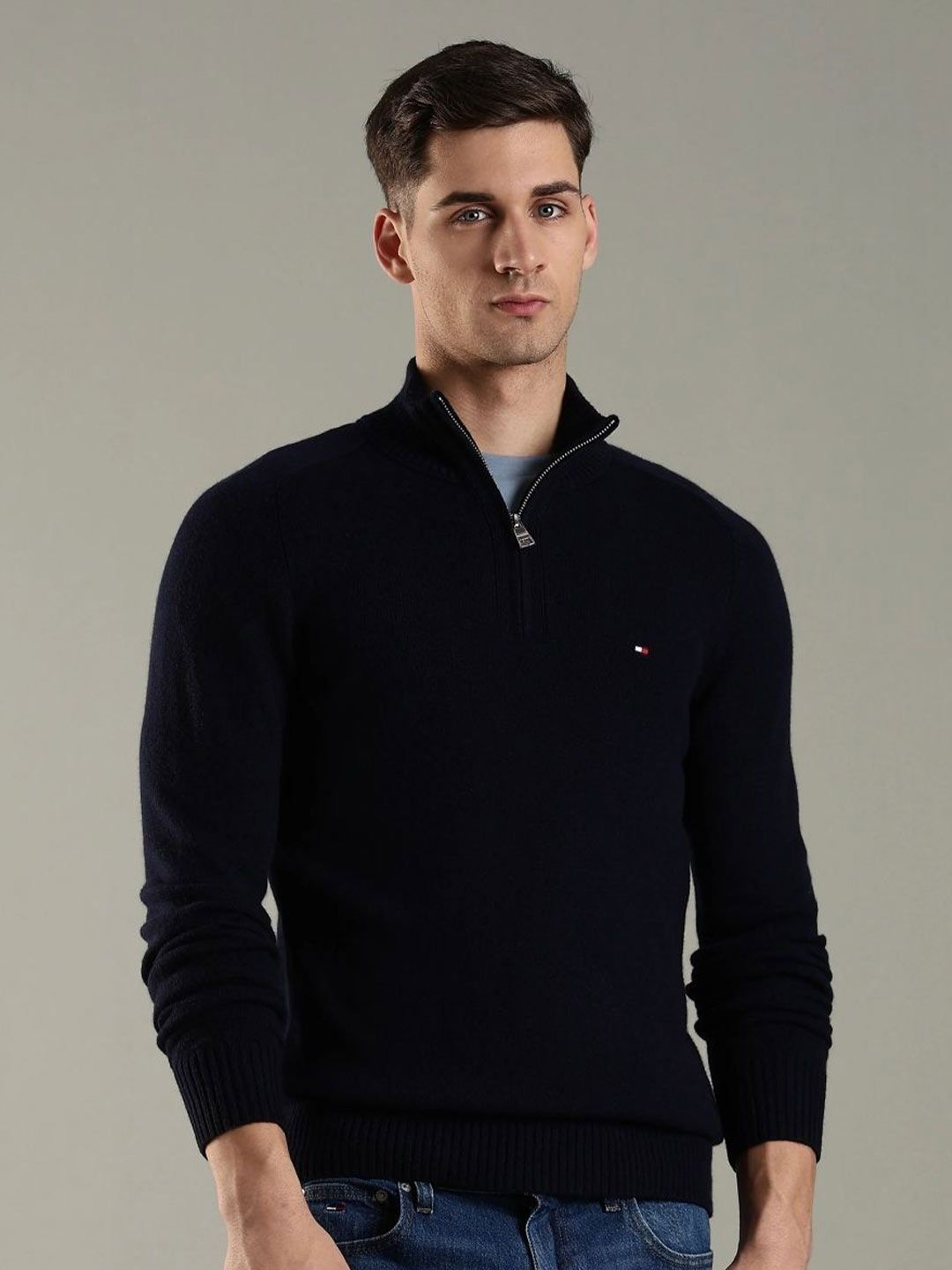 Tommy Hilfiger Mock Collar Woollen Pullover Sweater-picture-42