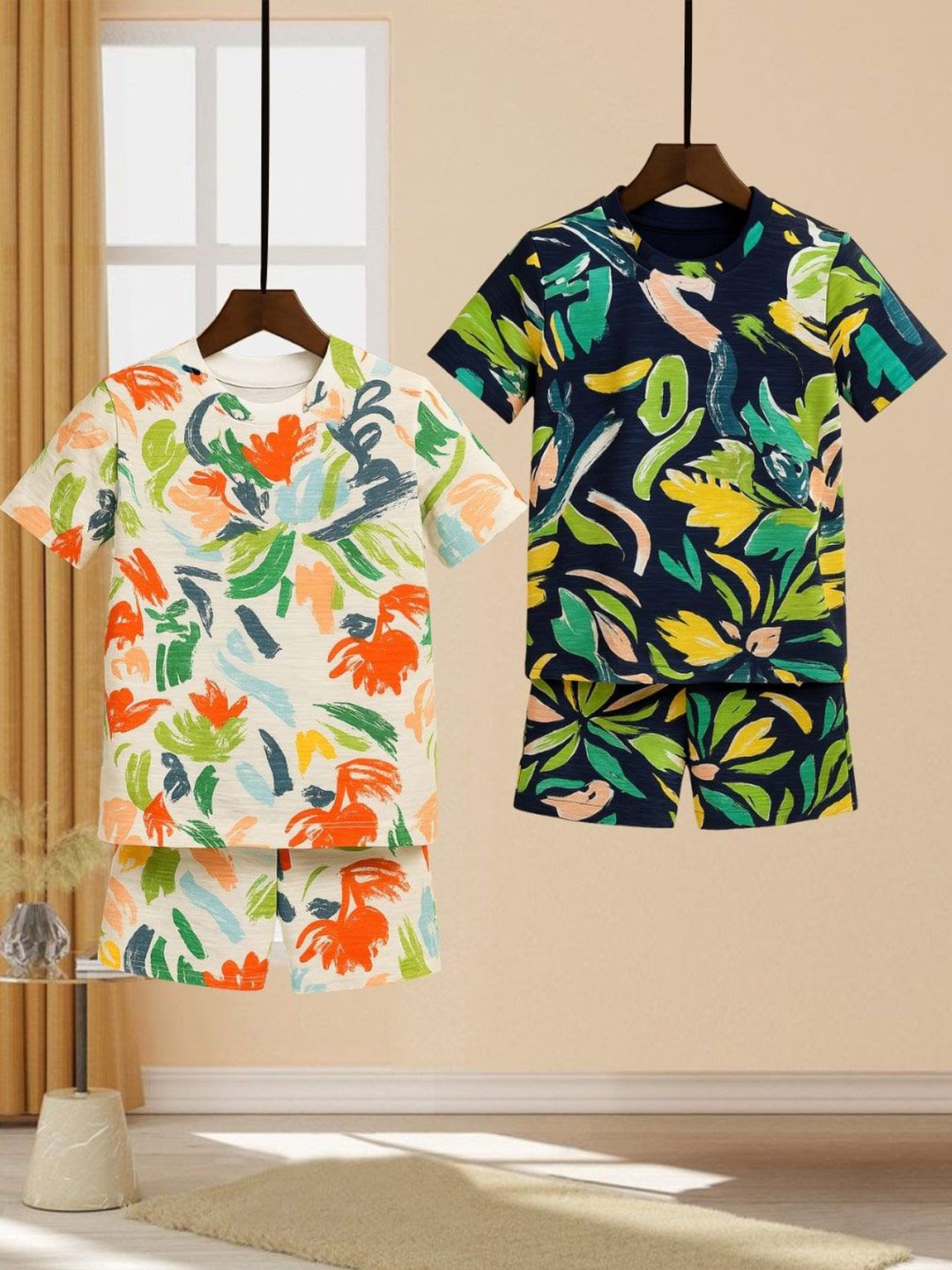 Rigo Pack Of 2 Printed T-shirt & Shorts Set-picture-25