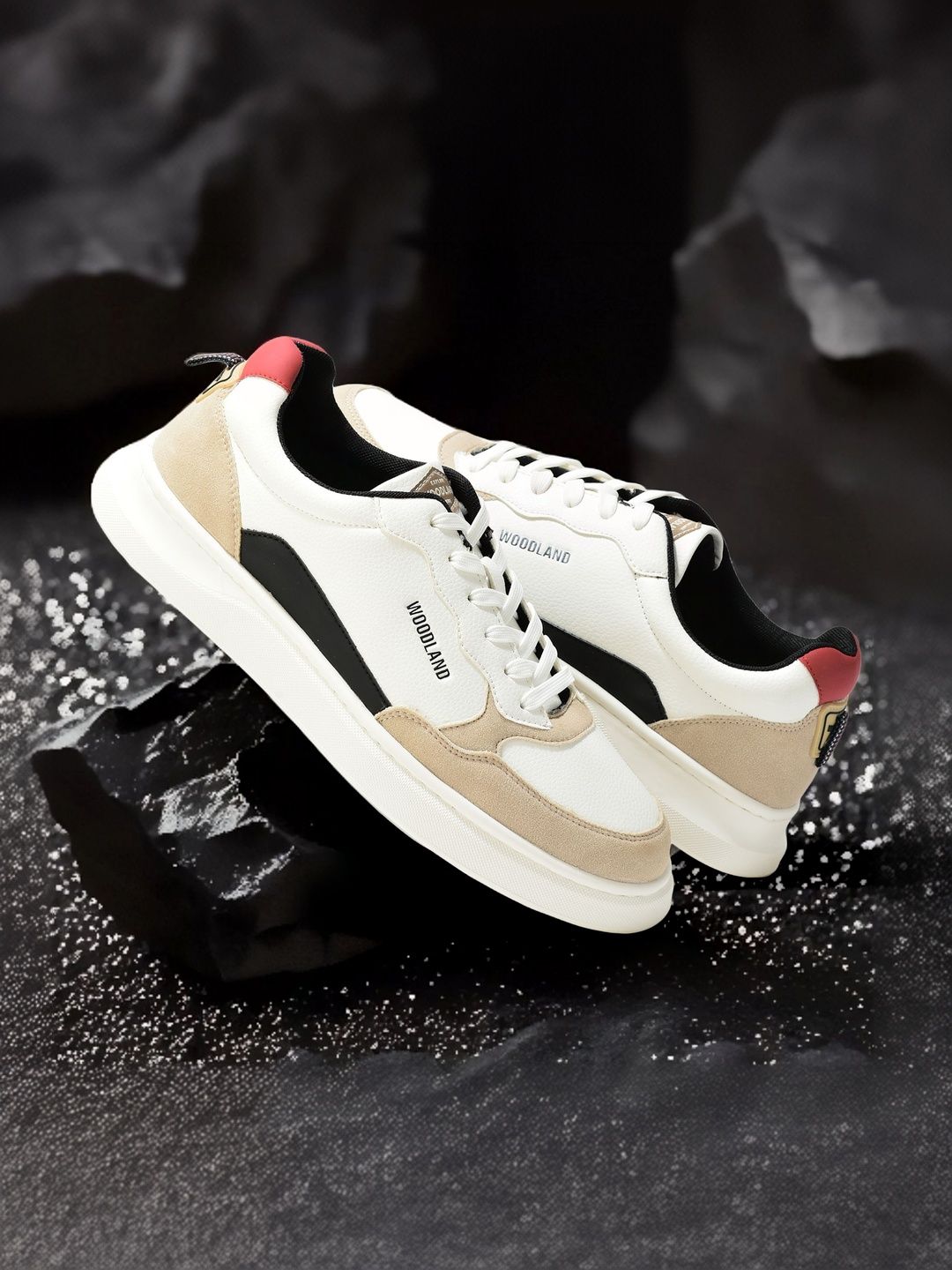 Woodland Men Colourblocked PU Sneakers