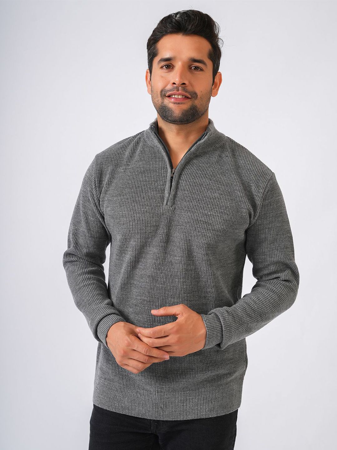 PERCH Men Ribbed Woollen Pullover-picture-18