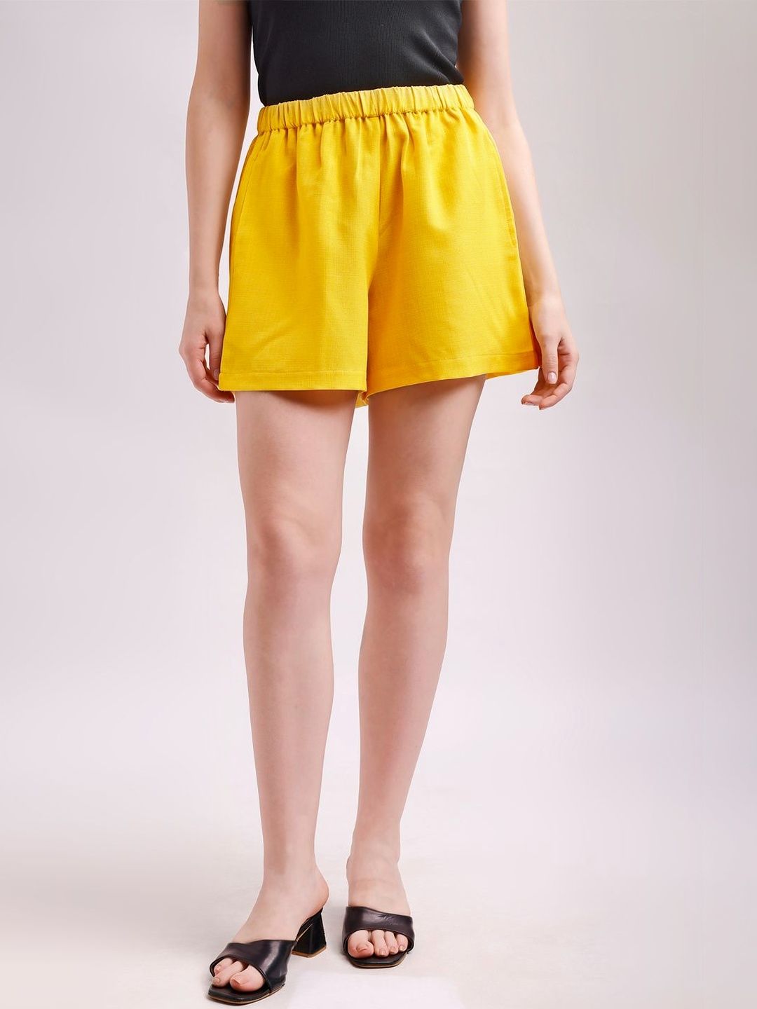 MILOST Women Loose Fit High-Rise Linen Shorts-picture-9