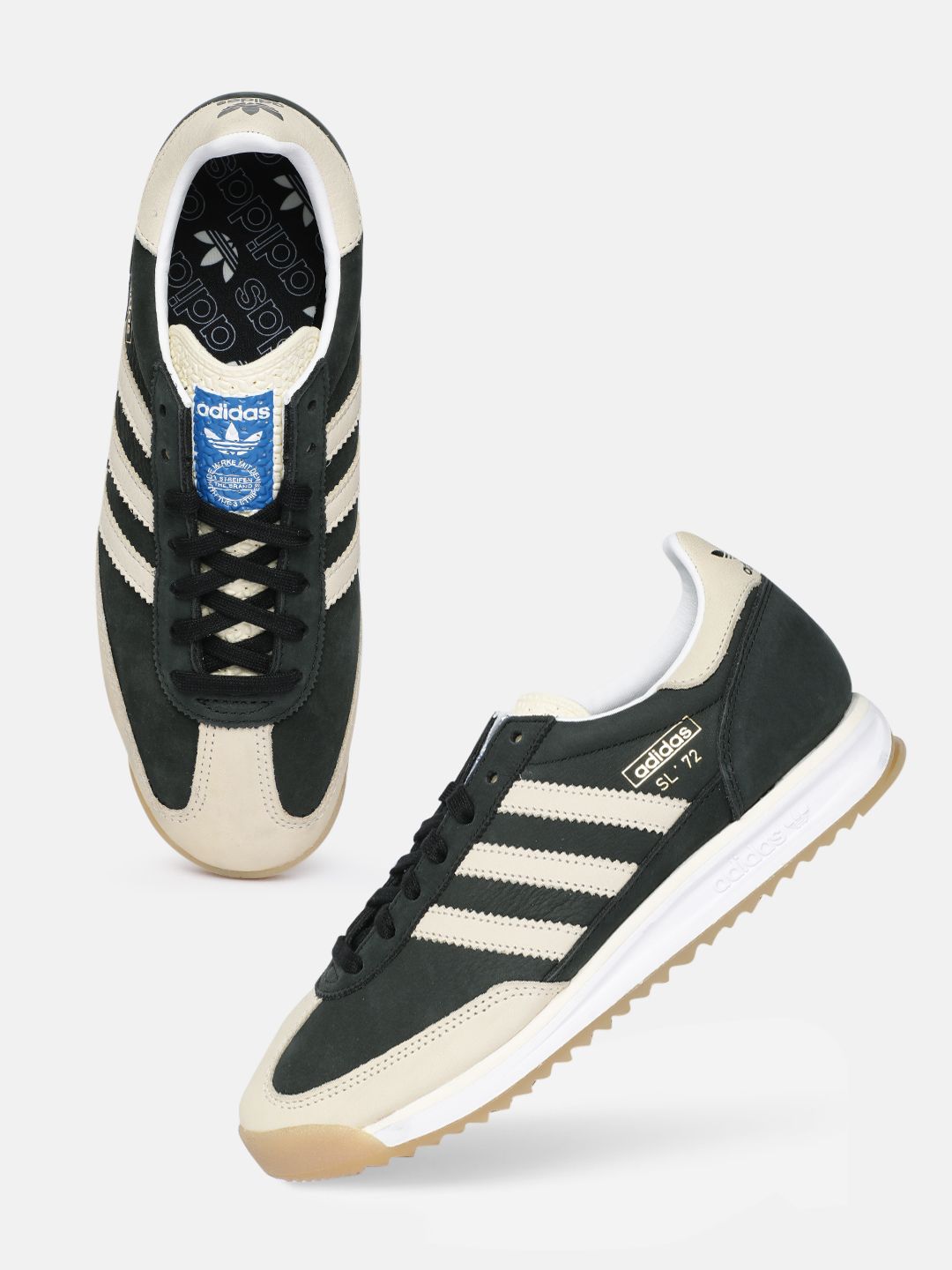 ADIDAS Originals Men Colourblocked Round Toe SL 72 RS Sneakers with Striped Detail