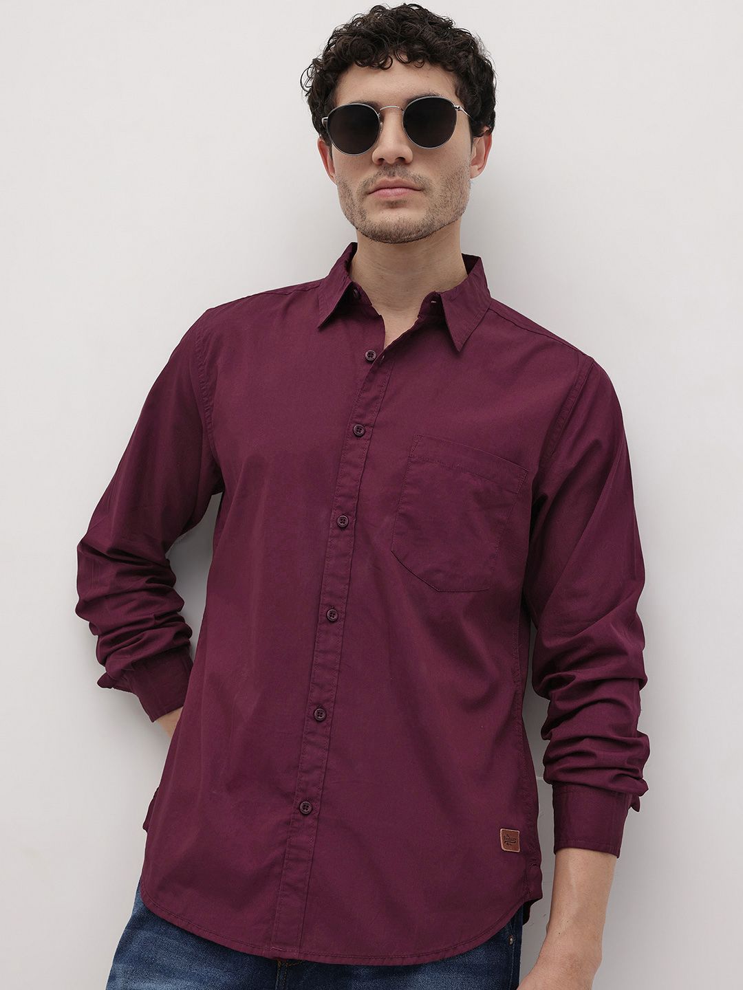 The Roadster Life Co. Pure Cotton Spread Collar Casual Shirt-image-29