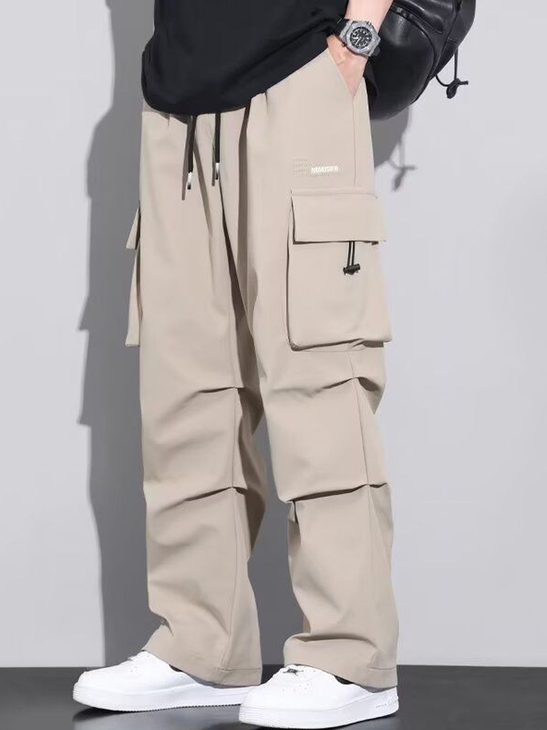 StyleCast x Revolte Men Easy Wash Pleated Cargos Trousers-picture-32