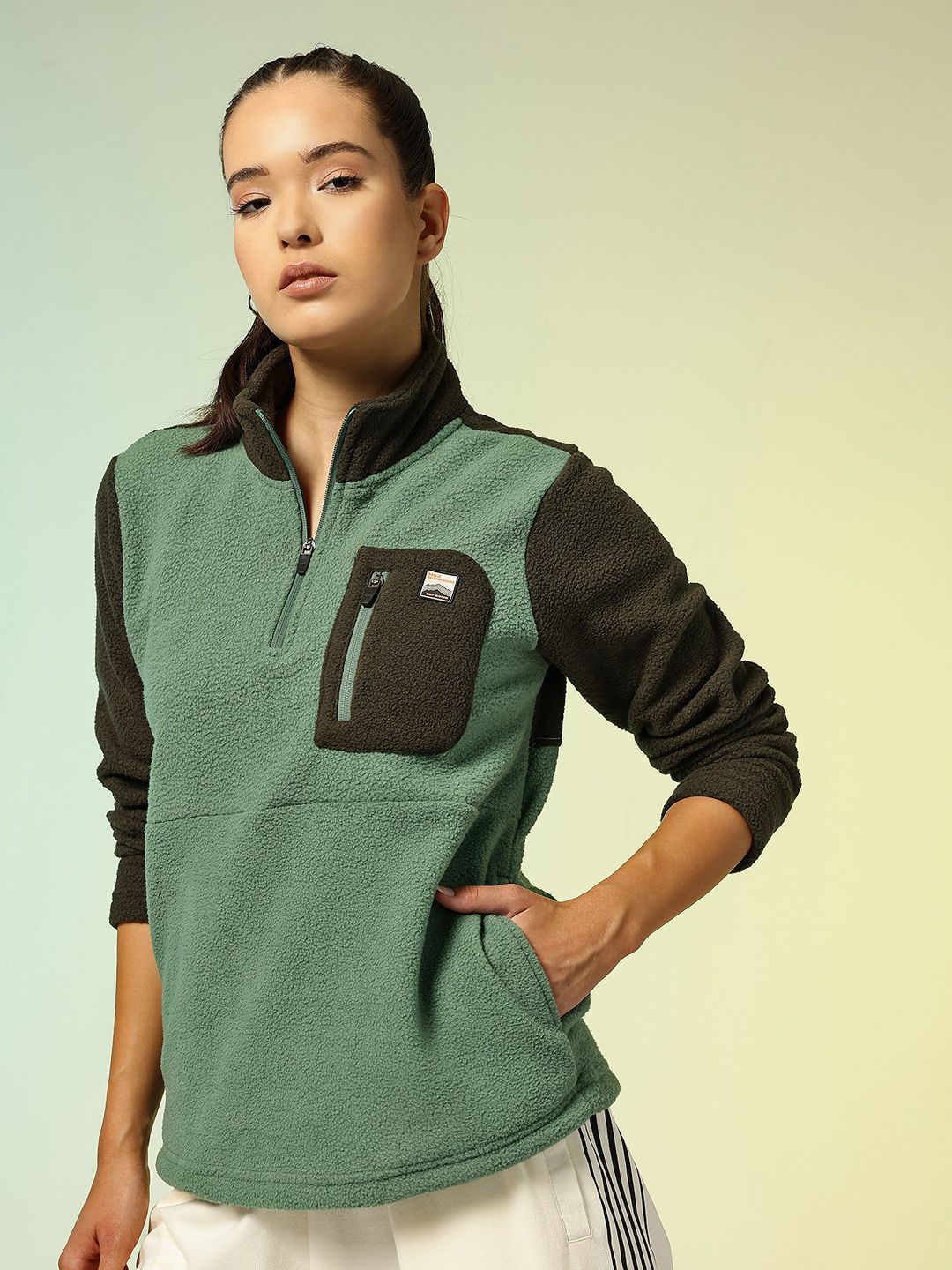 HRX by Hrithik Roshan Mock Collar Half Zipper Outdoor Sweatshirt-picture-11