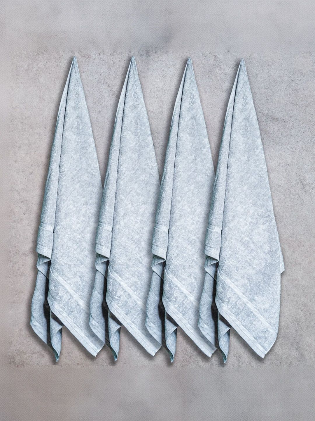 Himeya Grey & White 4 Cotton 350 GSM Bath Towel-picture-36