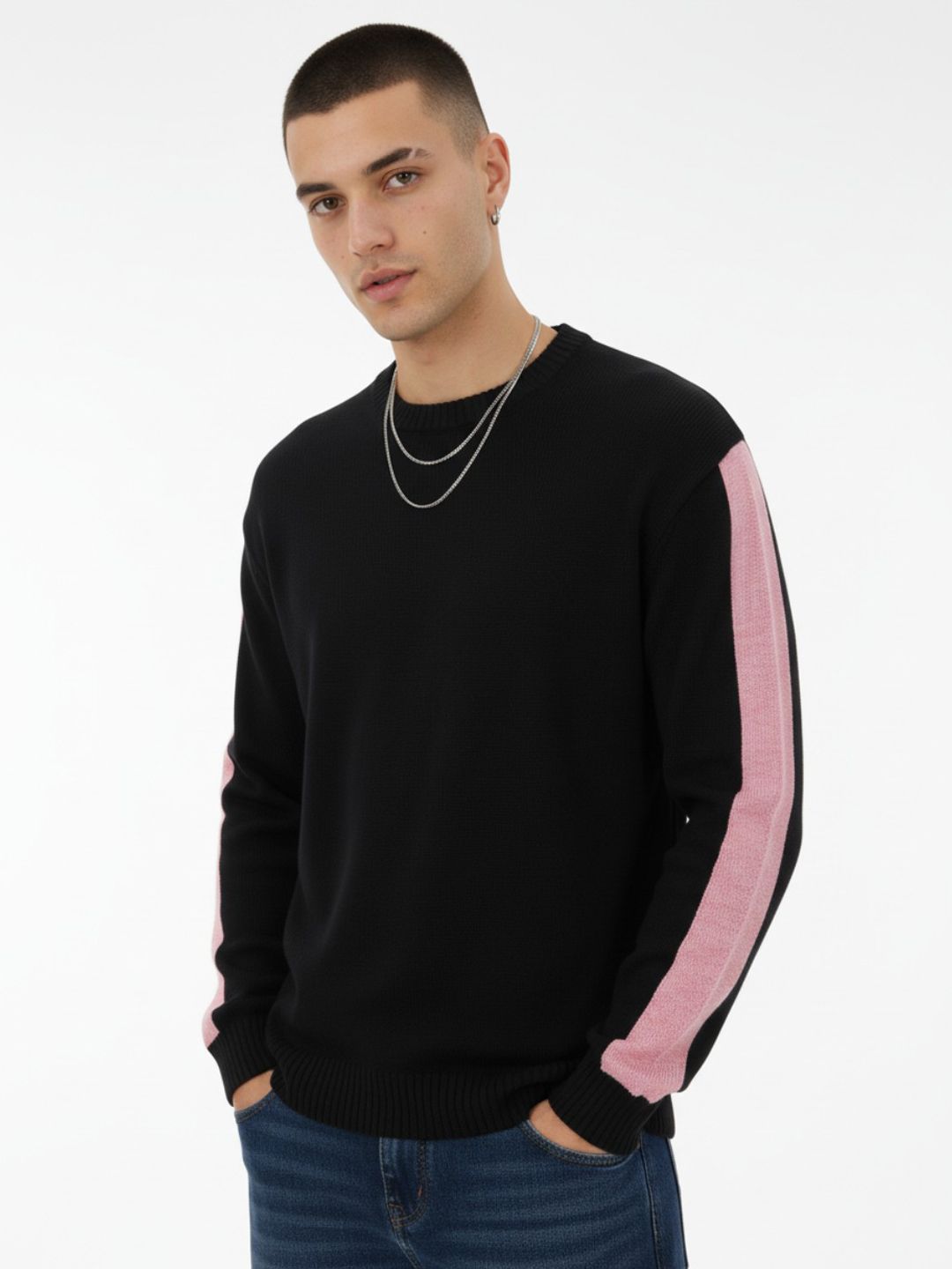 glitchez Acrylic Side-Stripe Pullover-picture-55