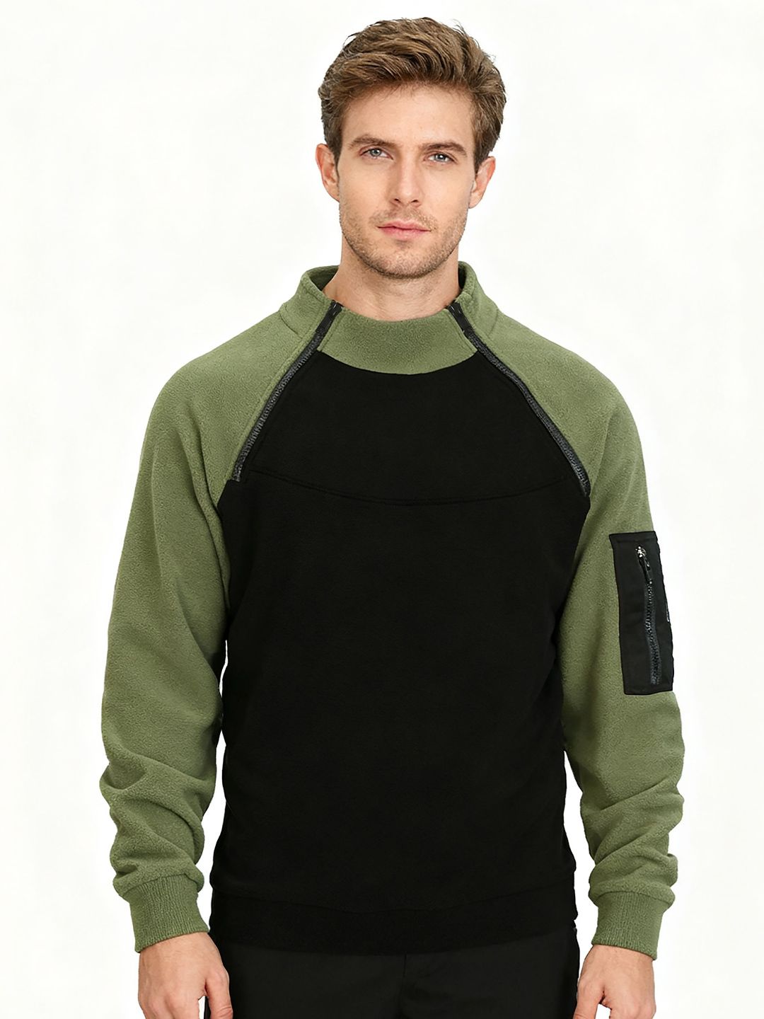 StyleCast x Revolte Colourblocked Long Sleeves High Neck Pullover Sweatshirt-picture-44
